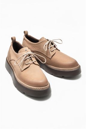 کفش کژوال قهوه ای مردانه چرم طبیعی پاشنه کوتاه ( 4 - 1 cm ) پاشنه ساده کد 780799636
