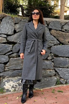 پالتو پشمی طوسی زنانه رگولار My Blog - کد 780957694