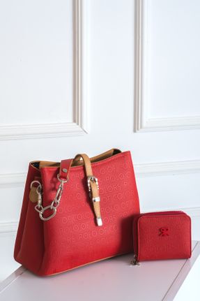 کیف دوشی قرمز زنانه چرم مصنوعی کد 781028041