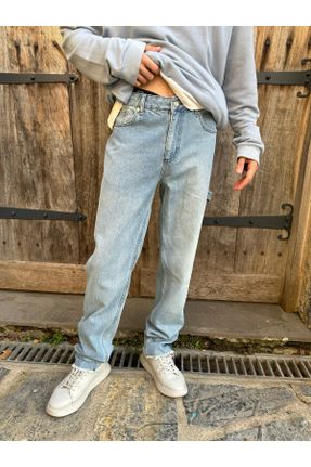 شلوار جین آبی مردانه پاچه لوله ای جین ساده کد 780858297