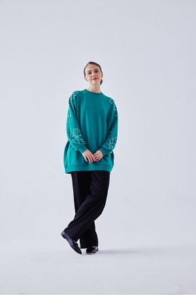 سوئیشرت حجاب سبز زنانه بافت Moylin - کد 780947931