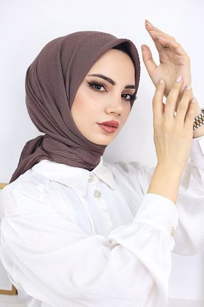 روسری قهوه ای پنبه - پلی استر 100 x 100 کد 780958646