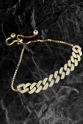 دستبند نقره طلائی زنانه 925 عیار byess - کد 780950421