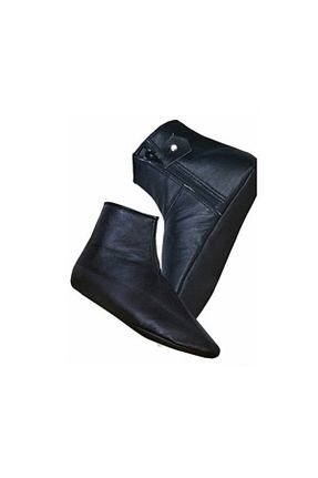 بوت خانگی مشکی زنانه چرم خالص BAŞER ÇORAP MEST - کد 99485005