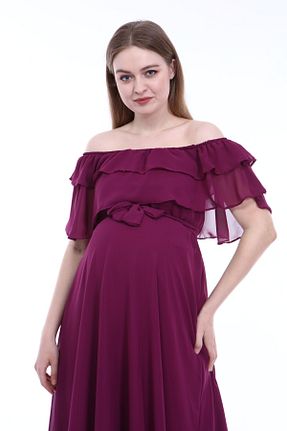 لباس بارداری بنفش زنانه بافتنی ADASTYLE - کد 100268889