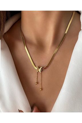 گردنبند استیل ( فولاد ) طلائی زنانه استیل (فولاد) Genel Markalar - کد 105535101