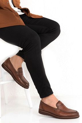 کفش کژوال قهوه ای مردانه چرم خالص depderi - کد 100384305