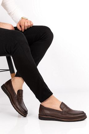 کفش کژوال قهوه ای مردانه چرم خالص depderi - کد 100967710