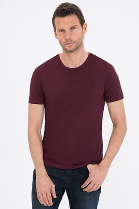 تیشرت زرشکی مردانه اسلیم فیت Pierre Cardin - کد 94608394