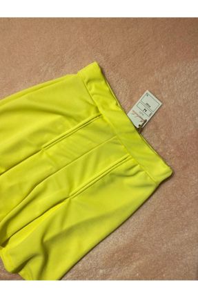 شلوارک زرد زنانه سوپر فاق بلند پلی استر بافتنی کد 781548080