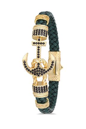 دستبند جواهر طلائی مردانه زیرکن cheetah quality - کد 781338821