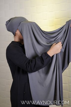 شال طوسی زنانه ویسکون aynour - کد 769955679