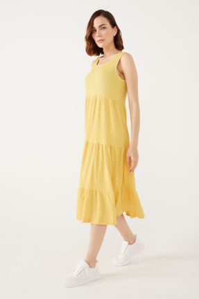 لباس زرد زنانه بافتنی رگولار آستین-بلند کد 747779836