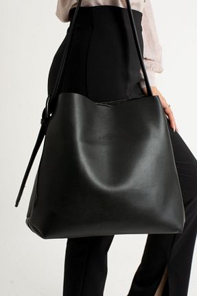 کیف دوشی مشکی زنانه چرم مصنوعی NBİBAGS - کد 781350584