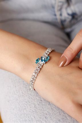 دستبند نقره فیروزه ای زنانه 8 عیار HUBANN - کد 412359416