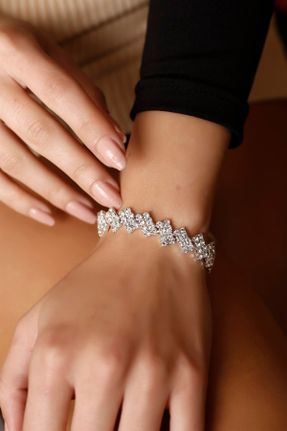 دستبند جواهر زنانه روکش نقره کد 463046225