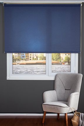 پرده کشوئی سرمه ای کلاسیک Stor Comforsun - کد 781559414