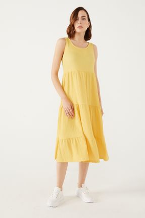 لباس زرد زنانه بافتنی رگولار آستین-بلند کد 747779836