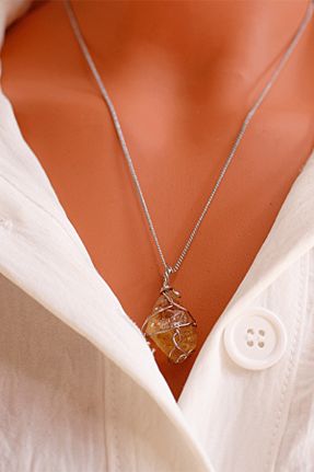 گردنبند جواهر زرد زنانه سنگ Tesbih Atölyesi - کد 781367968