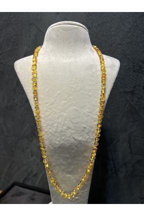 گردنبند جواهر زرد زنانه سنگی کد 745818201