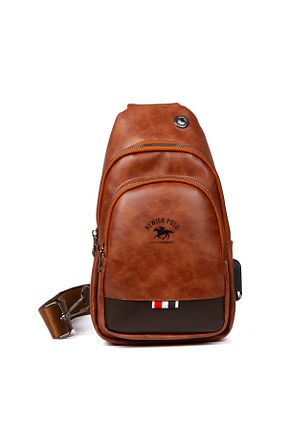 کیف دوشی قهوه ای زنانه چرم مصنوعی Newish Polo - کد 781600321