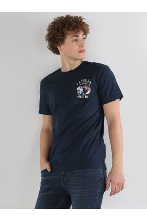 تی شرت خاکی مردانه رگولار یقه گرد کد 743293971