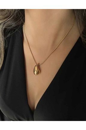 گردنبند استیل ( فولاد ) زرد زنانه استیل (فولاد) emy by emel luxury silver jewelry - کد 779269779