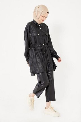 ست بالاتنه و پائین تنه حجاب مشکی زنانه Asimetrik Levidor - کد 757642744