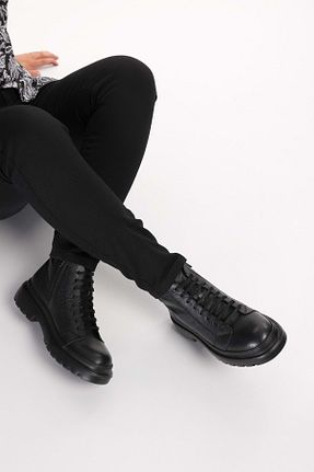 بوت / نیم بوت مشکی مردانه چرم خالص Gondol - کد 769623521