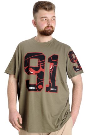 تی شرت خاکی مردانه سایز بزرگ کد 722992670