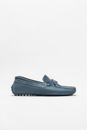 کفش کژوال آبی مردانه چرم طبیعی پاشنه کوتاه ( 4 - 1 cm ) پاشنه ساده کد 676802228