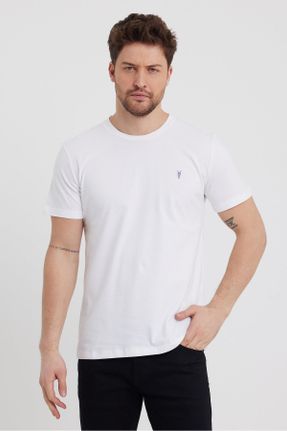 تی شرت مشکی مردانه رگولار یقه گرد پنبه (نخی) 5