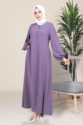 کلاه و ابایا بنفش زنانه پنبه ای Beyza - کد 741183661