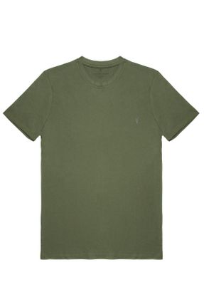تی شرت خاکی مردانه یقه گرد رگولار تکی بیسیک کد 730030305
