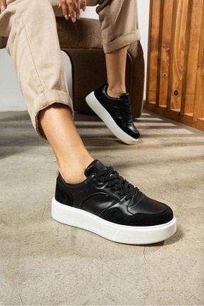 کفش اسنیکر مشکی زنانه بند دار Yula Fashion Shoes - کد 777313661