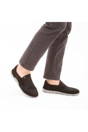 کفش کژوال مشکی مردانه چرم طبیعی پاشنه کوتاه ( 4 - 1 cm ) پاشنه ساده کد 303060077