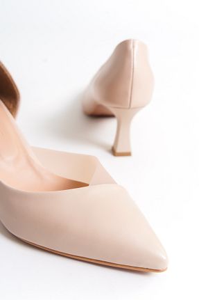 کفش پاشنه بلند کلاسیک بژ زنانه پارچه öz se shoes - کد 768119870