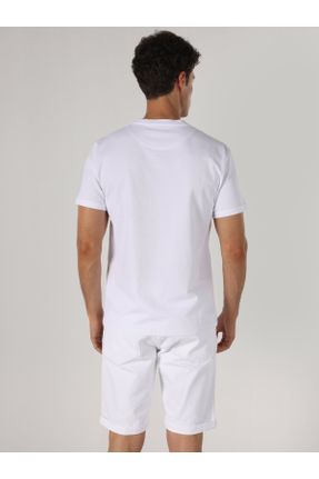 تی شرت سفید مردانه رگولار یقه گرد کد 673643816