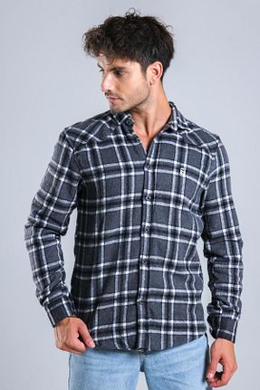 پیراهن طوسی مردانه اسلیم فیت Stilkombin - کد 750087969