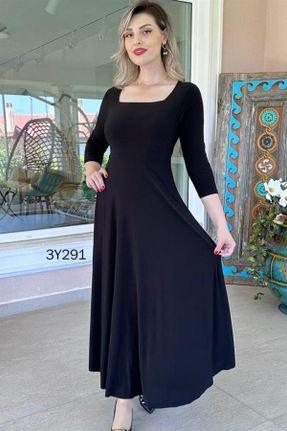 لباس مشکی زنانه بافت رگولار آستین-بلند کد 776929650