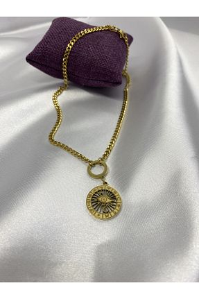 گردنبند استیل ( فولاد ) طلائی زنانه استیل (فولاد) Araz Fashion - کد 781979295