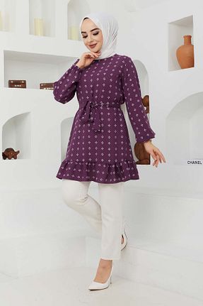 تونیک حجاب بنفش زنانه بافتنی marwella - کد 757545848