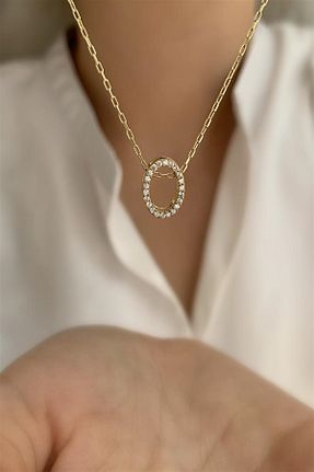 گردنبند نقره طلائی زنانه 925 عیار Ziu - کد 148379172