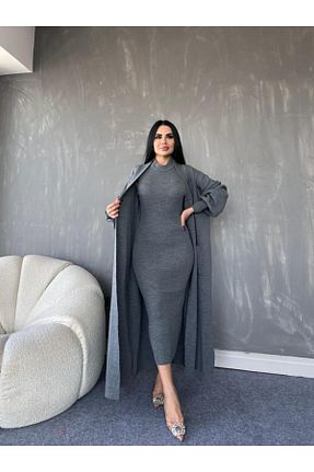 ست بالاتنه و پائین تنه طوسی زنانه تریکو MAY MARA - کد 782115920