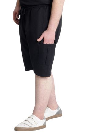 شلوارک مشکی مردانه فاق بلند پارچه کد 723012921