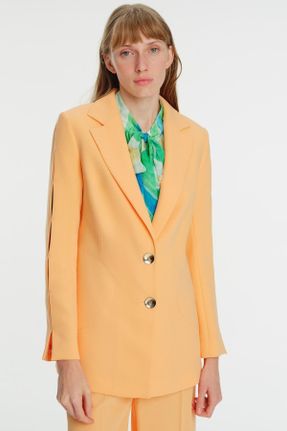 کت نارنجی زنانه رگولار پلی استر آستر دار کد 645500565