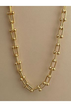 گردنبند استیل ( فولاد ) طلائی زنانه استیل (فولاد) JELLY - کد 376307331