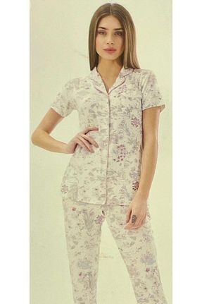 ست لباس راحتی سفید زنانه ساده Pjs Pijama - کد 782521967