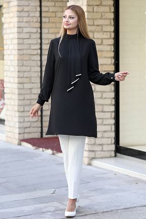 تونیک حجاب مشکی زنانه بافتنی FUVAL MODA - کد 782519432