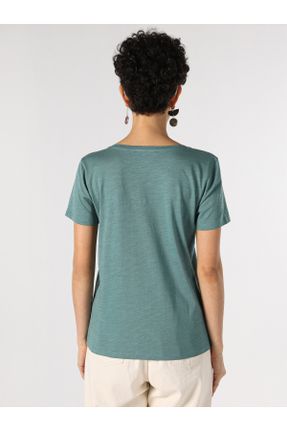 تی شرت سبز زنانه رگولار یقه هفت کد 743294519